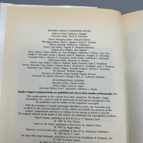 Reader's Digest Condensed Books Volume 5 from 1987 - Picture 10 of 12